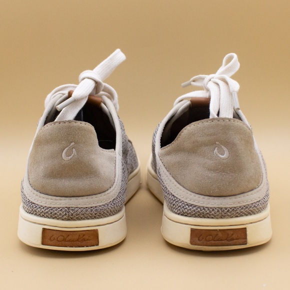 Olukai Pehuea Li Lace Up Beige Tan Casual Comfort Sneakers Women's Size 8 - Picture 4 of 8